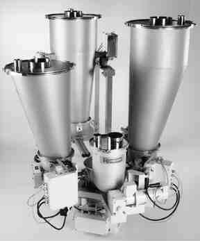 Continuous loss-in-weight multi-stream feeding, such as this K2-G SmartFlow feeding system, provides greater repeatability than batch blending and mixing, according to K-Tron America.