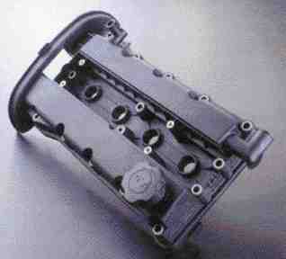 Thermoplastic engine rocker covers, such as this one going into the Daewoo 2L engine made from Rhodia Engineering Plastics' Technyl 6/6 nylon, are common in Europe, but rare in North America. A nylon rocker cover costs 20 to 30 percent less to manufacture and weighs up to 50 percent lighter in comparison to aluminum.